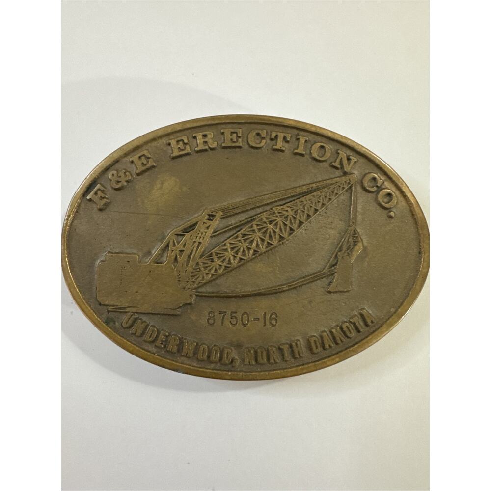 Vintage F & E Erection Co Belt Buckle 8750-16 Dragline Underwood ND
